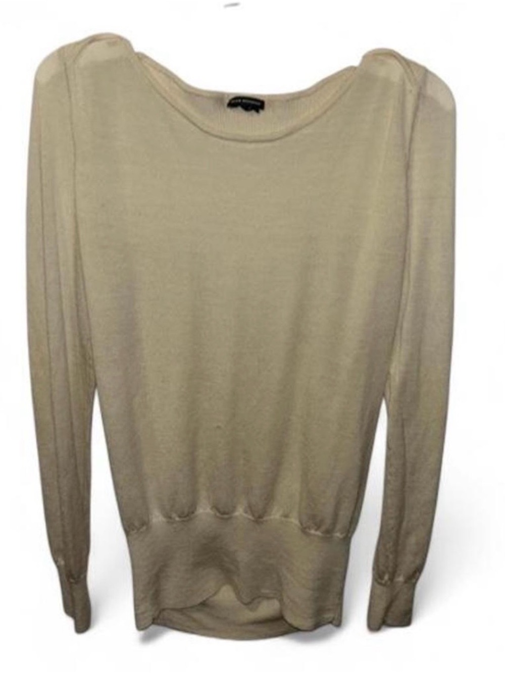 Club Monaco Merino Wool Light Beige Scoopneck Crew Sweater